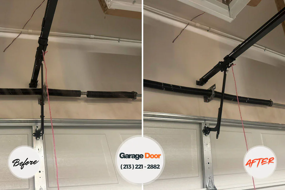 Before and after: garage door repair Cedar Hills, UT